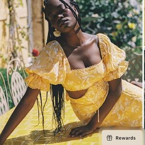 Sold!!!New Zaco Yellow Floral corset Dress